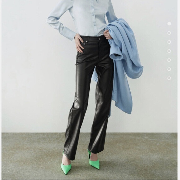 Zara Full Length Faux the 90’s Leather Pants - Picture 1 of 4